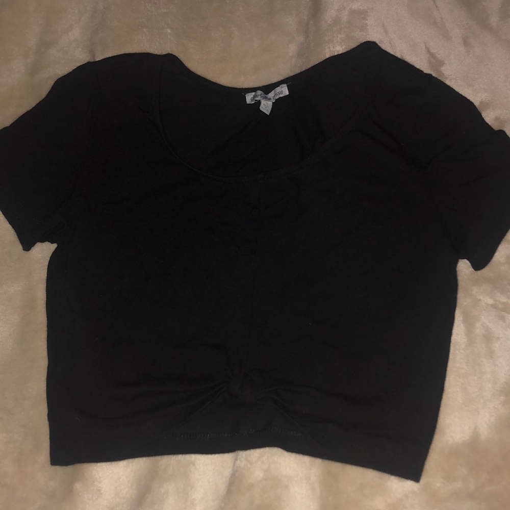 Black Knotted Crop Top